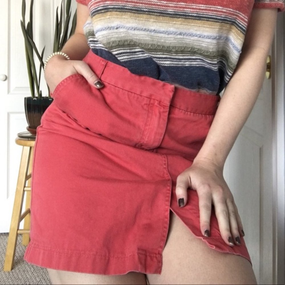 ⚡️J Crew red denim skirt